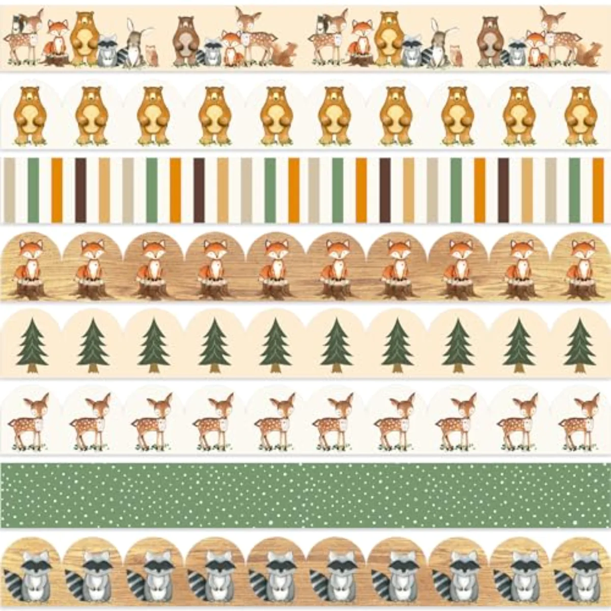 82 Ft Woodland Bulletin Board Borders Boho Woodland Deer Tree Bear