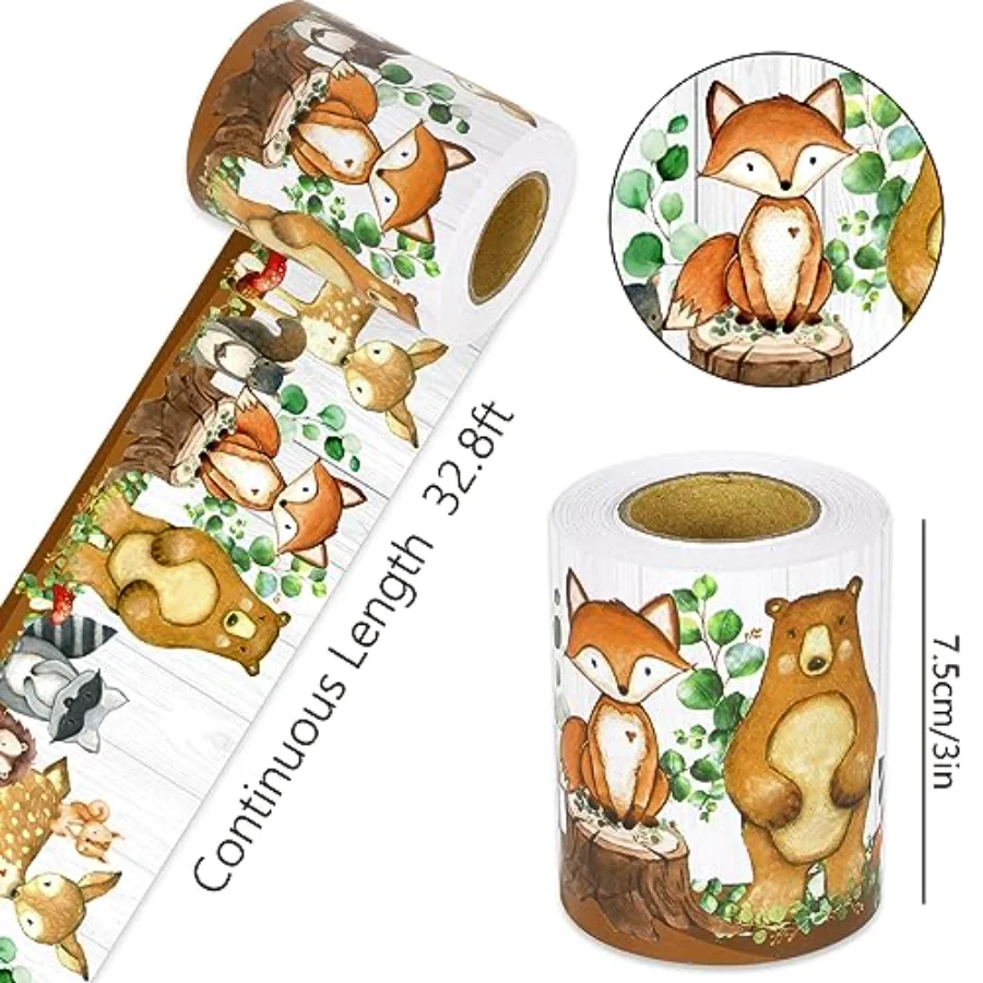 32.8 Ft Woodland Creatures Bulletin Board Borders Woodland Animals Die-Cut, view 2