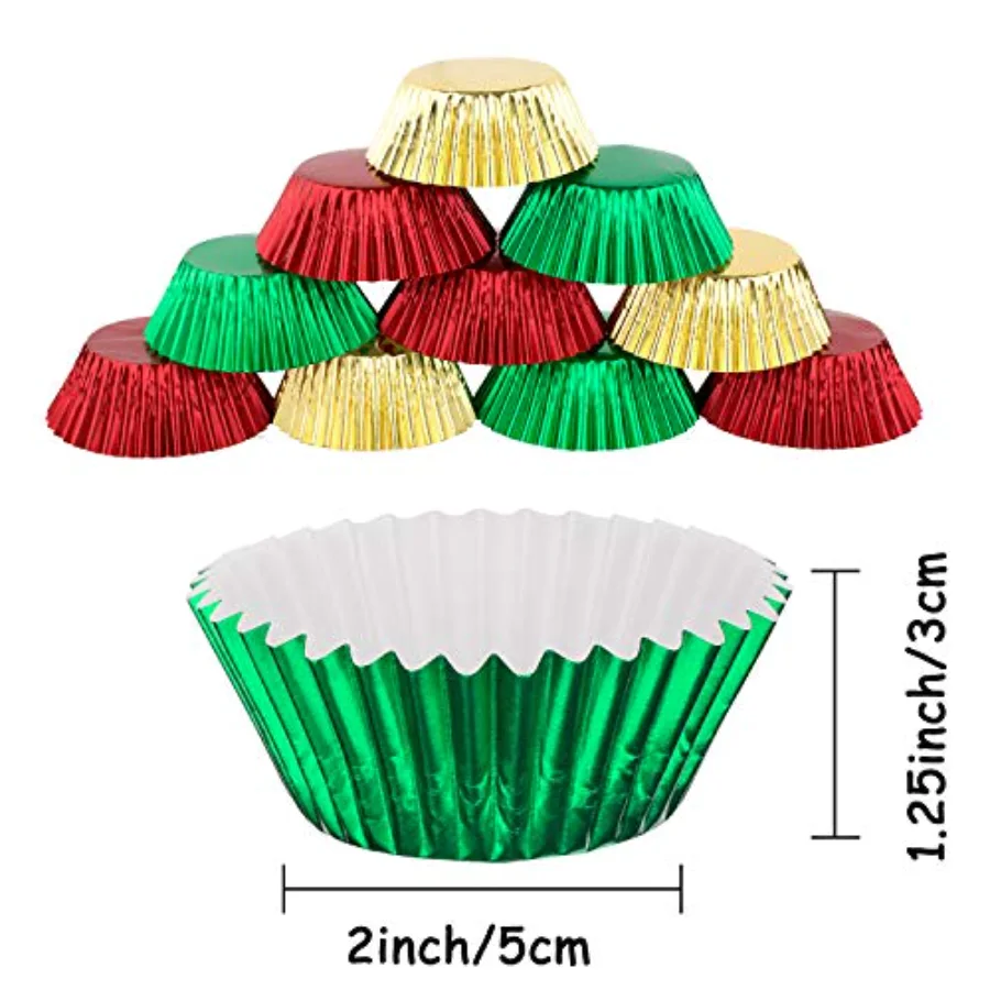 300Pcs Foil Metallic Cupcake Liner Baking Cups, view 2