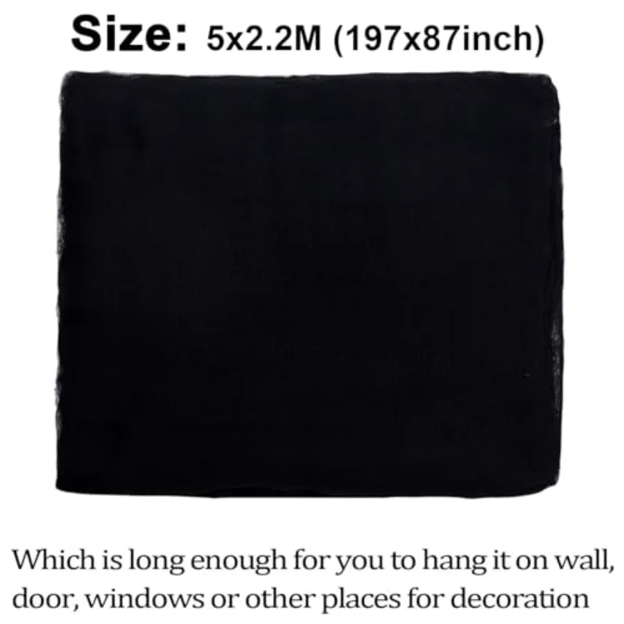 Halloween Black Creepy Cloth 197 x 87 Inch Spooky Gauze Clothes Halloween, view 3