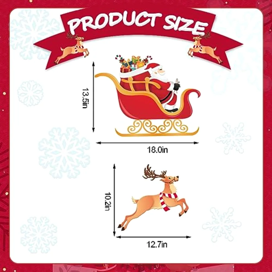 Merry Christmas Garage Decoration Magnet Stickers Santa Sleigh Garage Door, view 2