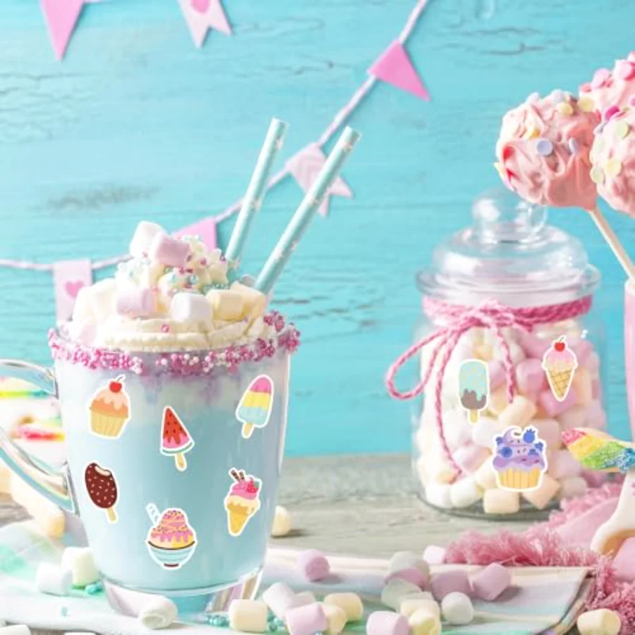 1400Pcs Ice Cream Sticker Summer Popsicle Sticker 16 Designs Sweet Dessert, view 4
