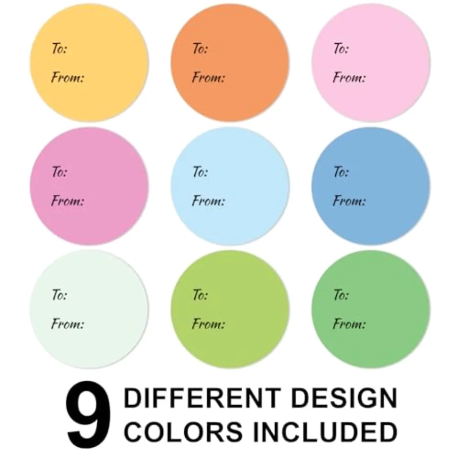 315Pcs Pastel Gift Tag Stickers 2.5 Inch to and from Colorful Circle, view 3