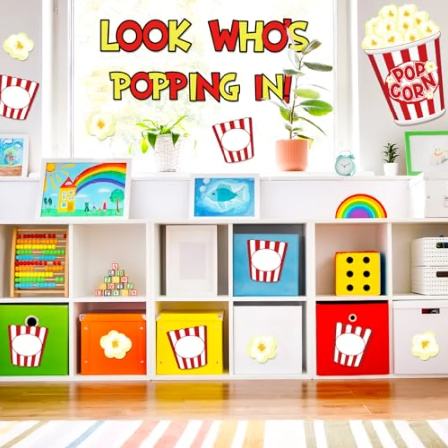 77Pcs Popcorn Bulletin Board Decorations Popcorn Bucket Cutouts Movie, view 4