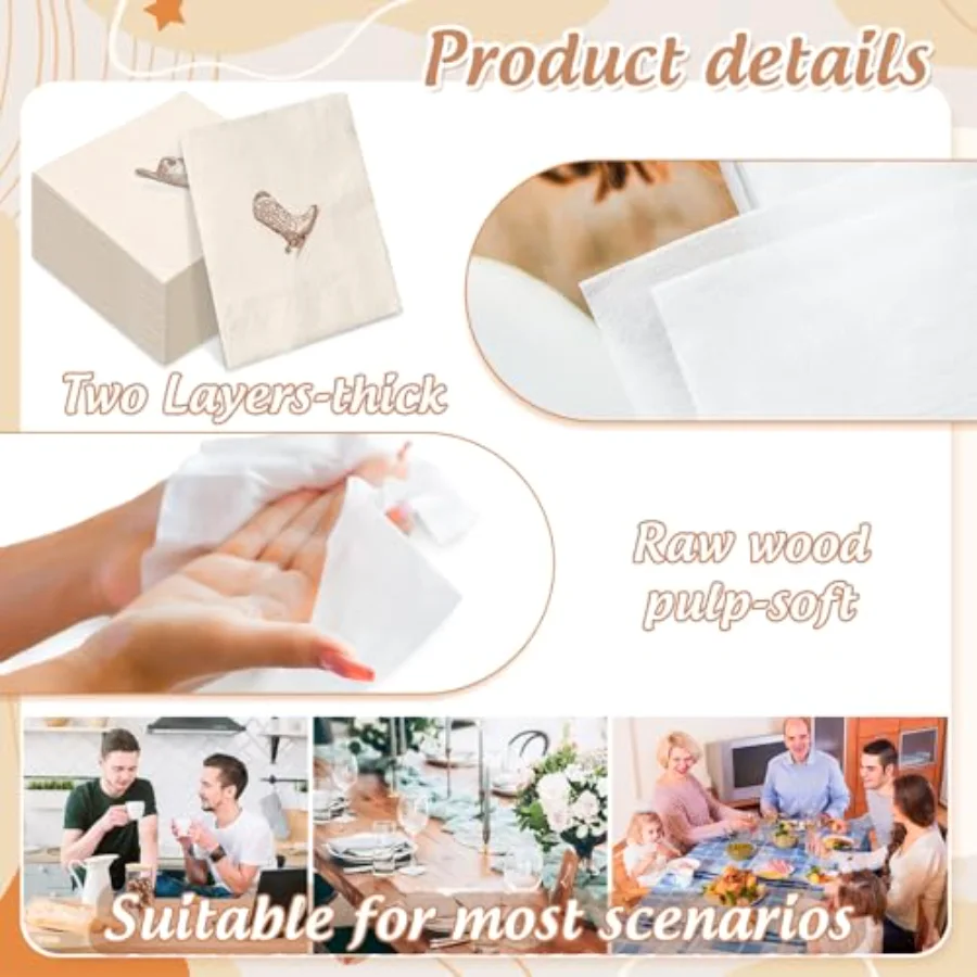 50Pcs Western Cowboy Cocktail Napkins, view 3