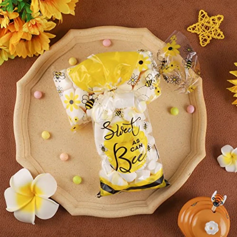 150 Pcs Spring Summer Bee Party Cello Bags 3 Design Honey Bee Cellophane, view 3