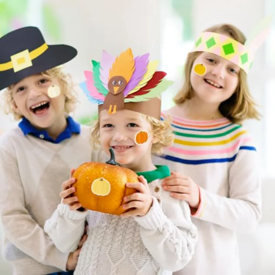1000 Pcs Fall Thanksgiving Pumpkin Stickers Roll Orange Yellow Colored, view 4