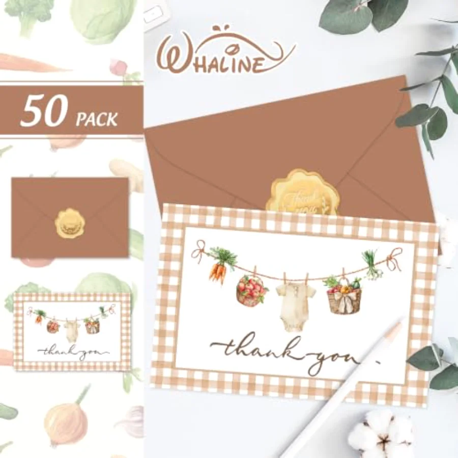 50 Pack Baby Shower Thank You Cards, view 3
