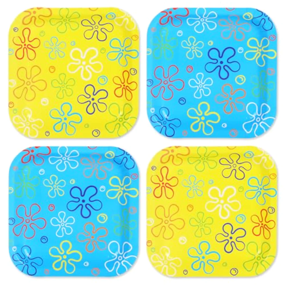 40 Pcs Sponge Birthday Party Paper Plate Cartoon Themed Disposable Plate
