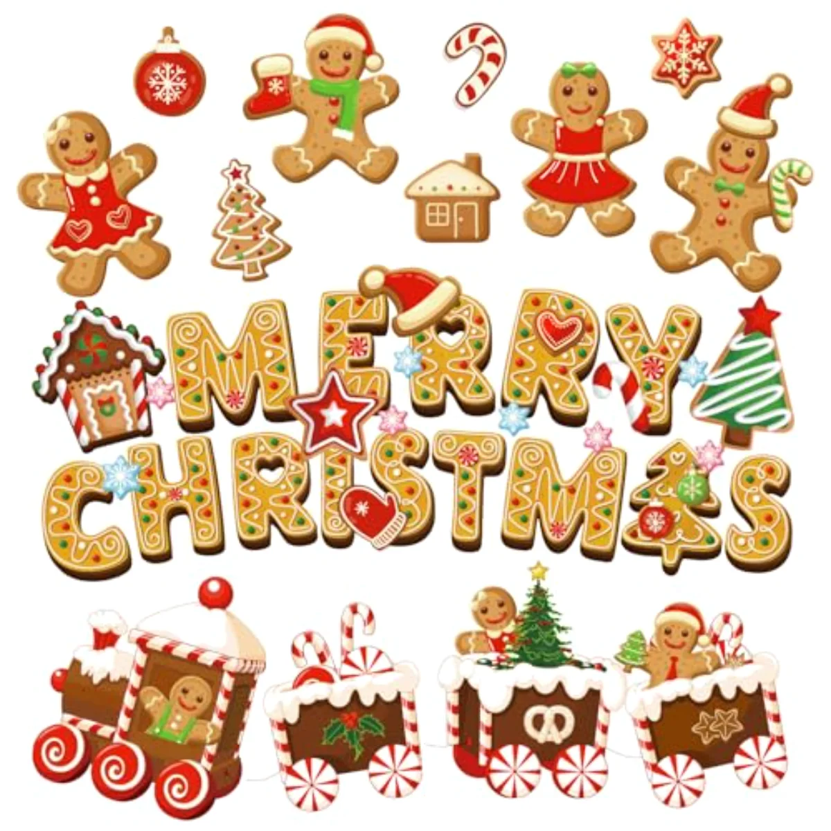 Christmas Gingerbread Cutouts Merry Christmas Bulletin Board Decorations