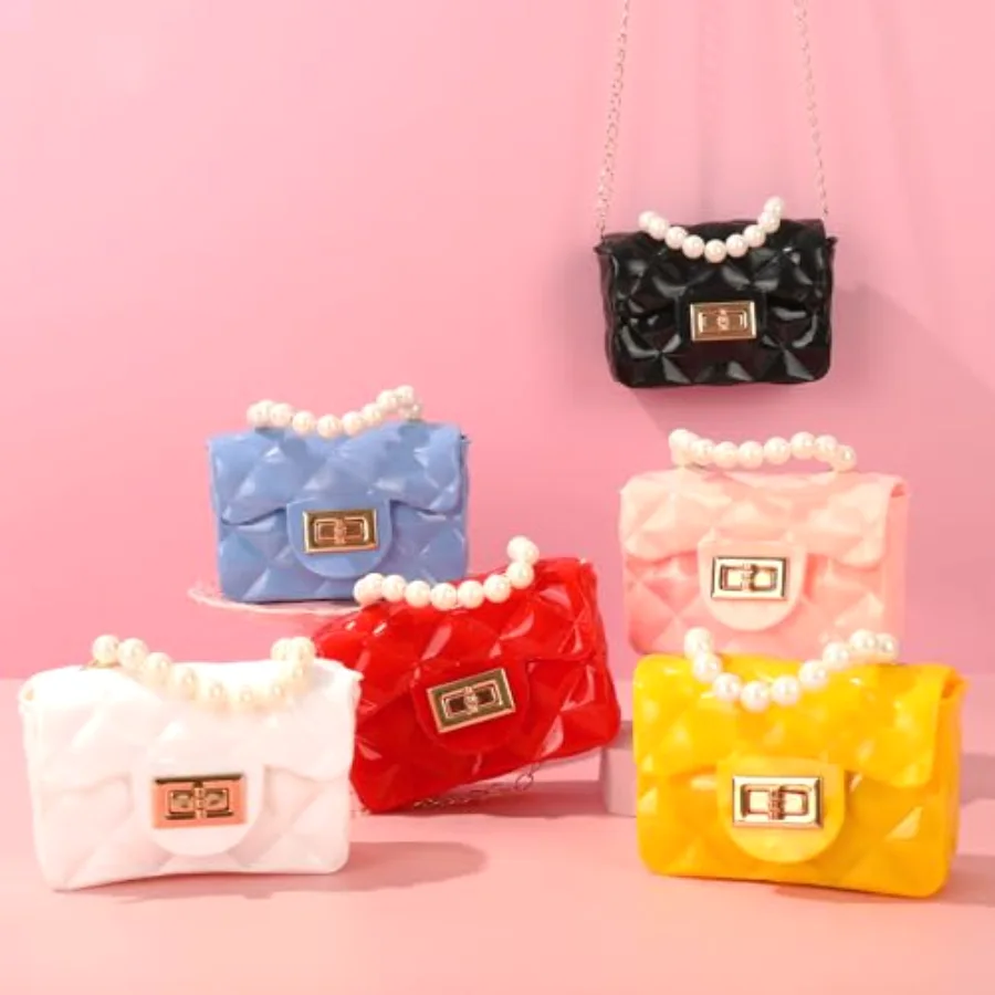 6 Pcs Mini Purse Small PVC Jelly Crossbody Bag Cute Toddler Princess, view 3