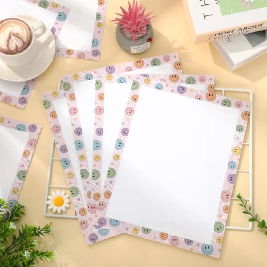80 Sheets Smile Star Stationery Paper Pastel Teacher Letterhead Letter, view 3