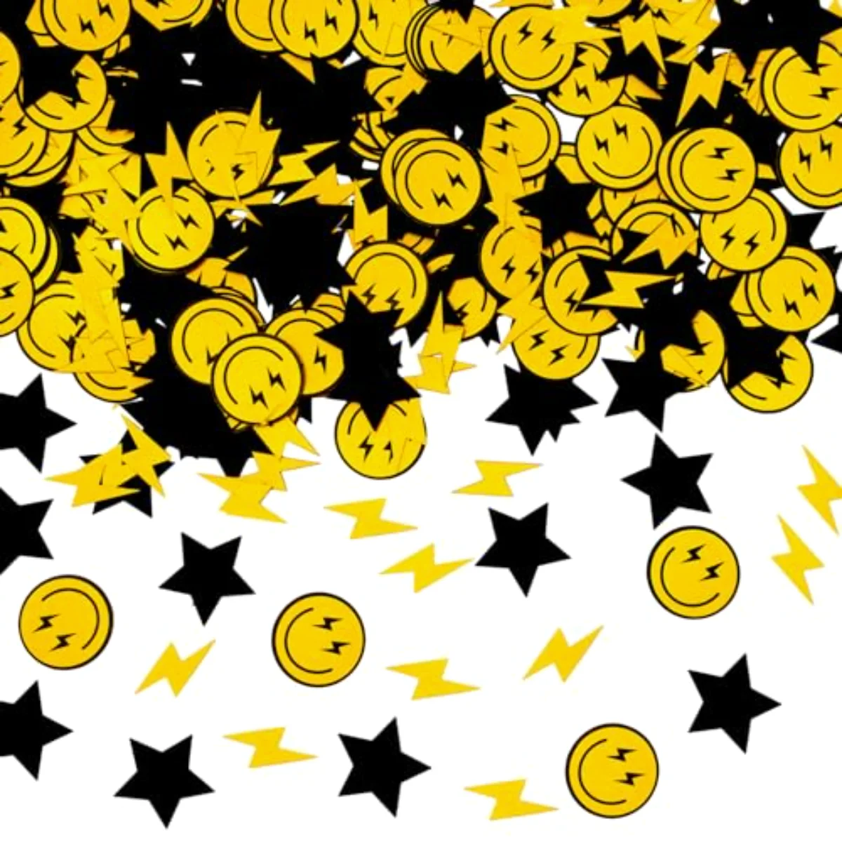 300Pcs One Happy Dude Table Confetti Smile Face Lightning Star Shaped