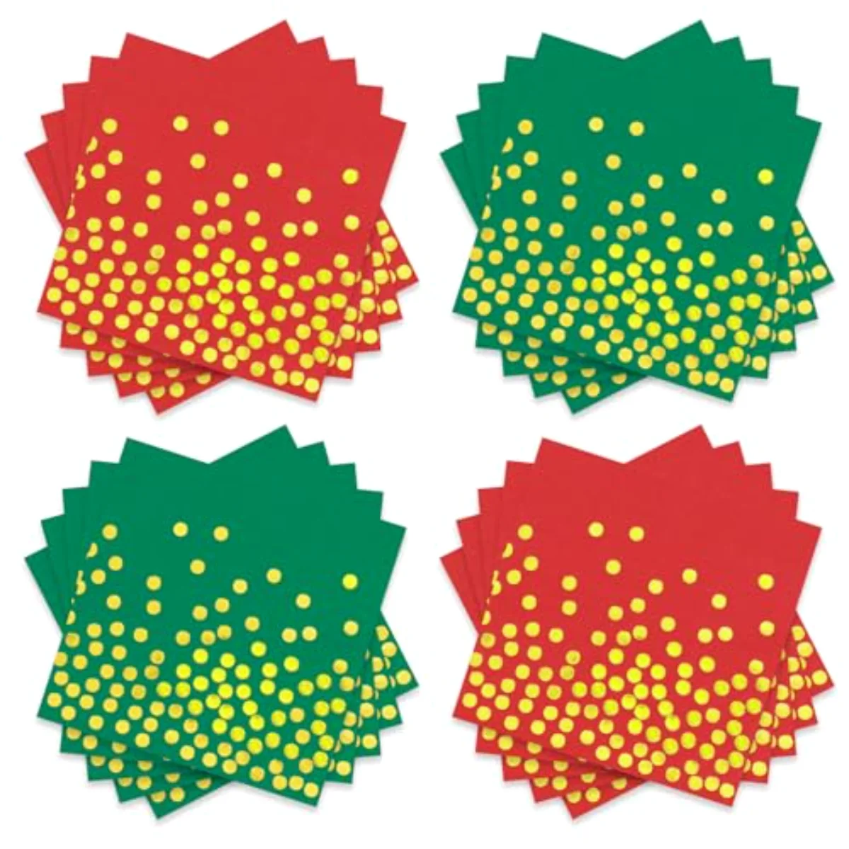 100Pcs Red Green Cocktail Napkins 3ly Christmas Red Green Paper Napkin