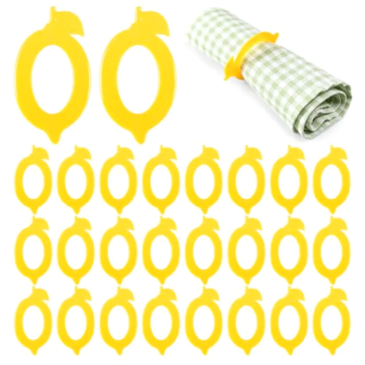 24 pcs Etrog Napkin Ring Sukkot Napkin Holder Yellow Acrylic Dinner Table