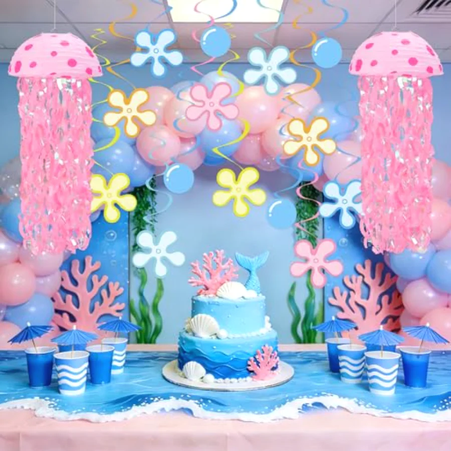 30 Pcs 10 Inch Cartoon Sponge Themed Birthday Party Decoration Jellyfish, view 4