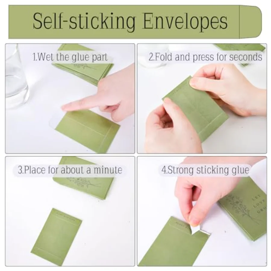 200 Pcs Self Adhesive Wedding Favor Seed Packets Let Love Grow Green, view 4