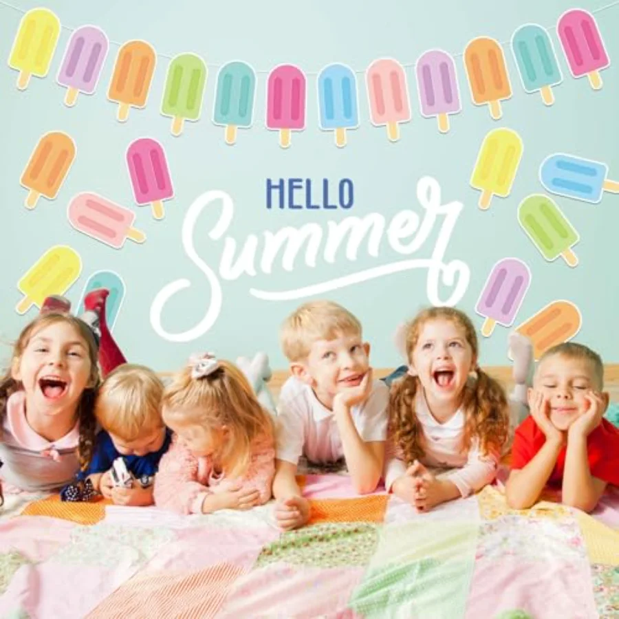 Summer Ice Pop Cutouts Colorful Ice Lolly Paper Cut Outs Back to School, view 4