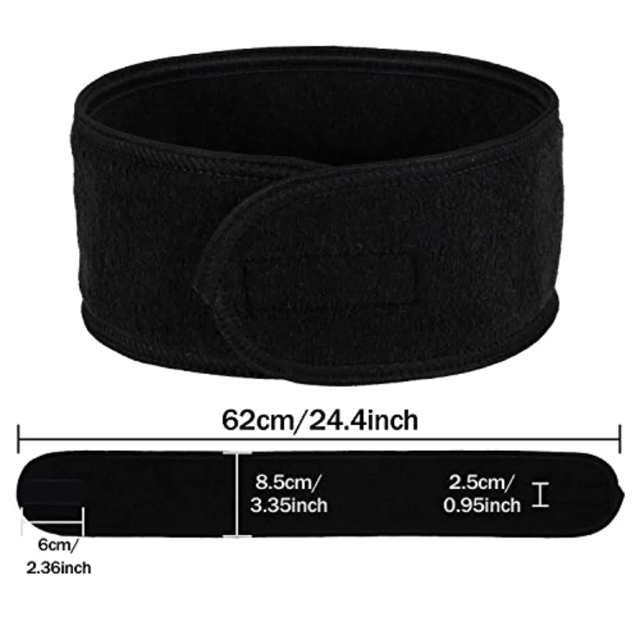 Spa Headband 4 Pcs Black Makeup Hair Band Facial Head Wrap Hair Tie, view 2