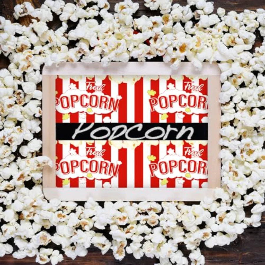 32.8ft Popcorn Bulletin Board Borders Red White Stripe Popcorn Die-Cut, view 4