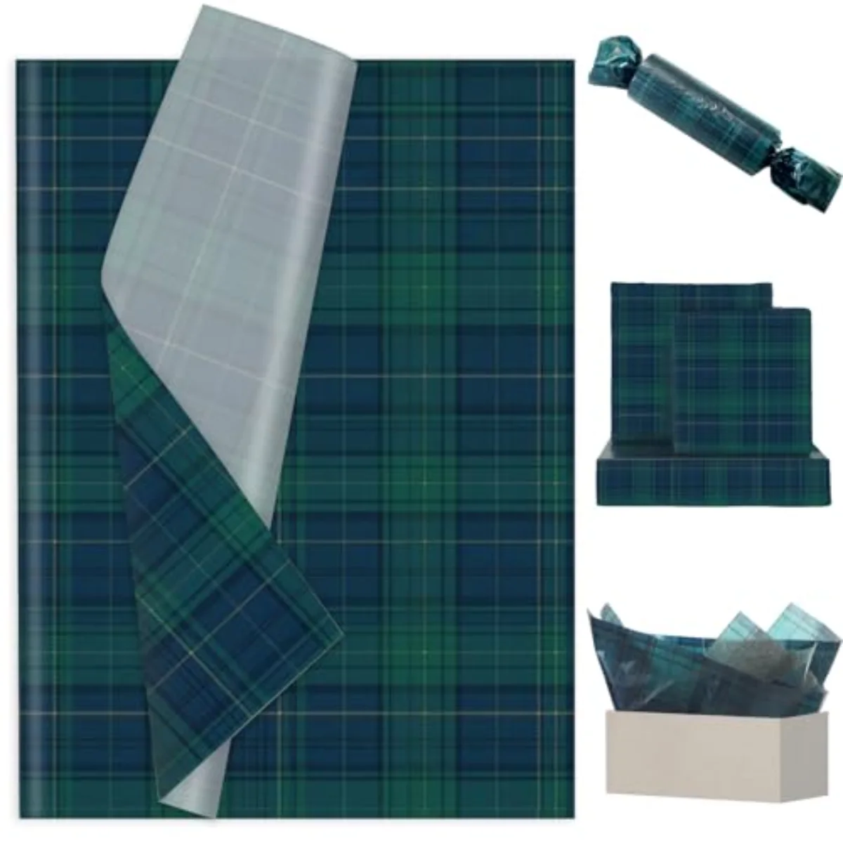 100 Sheets Tartan Plaids Tissue Paper 14 x 20 Inch Gift Wrapping Tissue