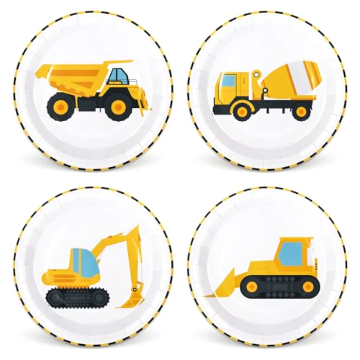 40Pcs Construction Birthday Party Paper Plates Dump Truck Disposable