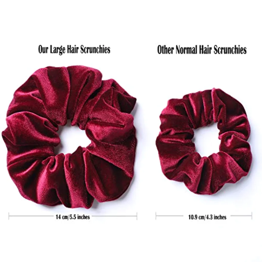 6 Pcs Big Hair Scrunchies Velvet Elastics Large Hair Bobble Scrunchy Hairs, view 3