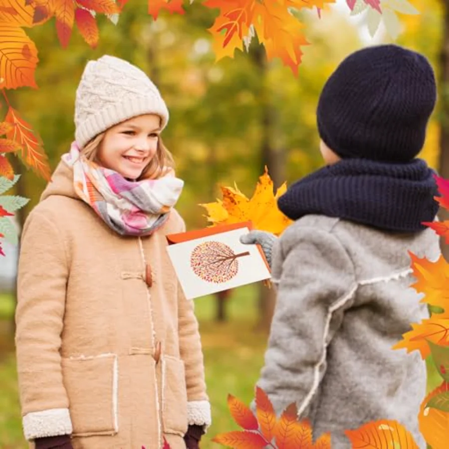 48 Pcs Fall Greeting Cards Autumn Tree Blank Note Cards with Envelopes, view 4