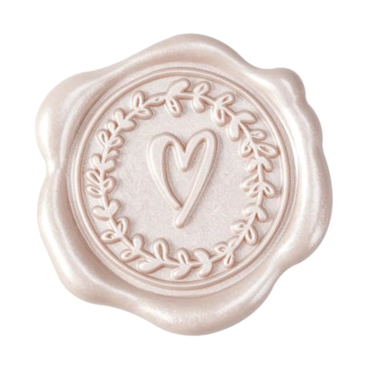 50Pcs Embossed Wax Seal Stickers Champagne Heart Envelope Seal Decals