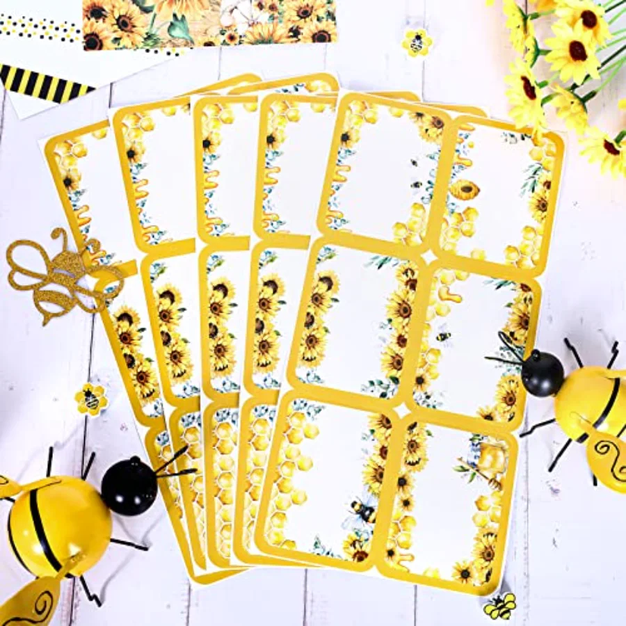 180Pcs Back to School Name Tags Stickers Summer Bee Name Tag Labels, view 4