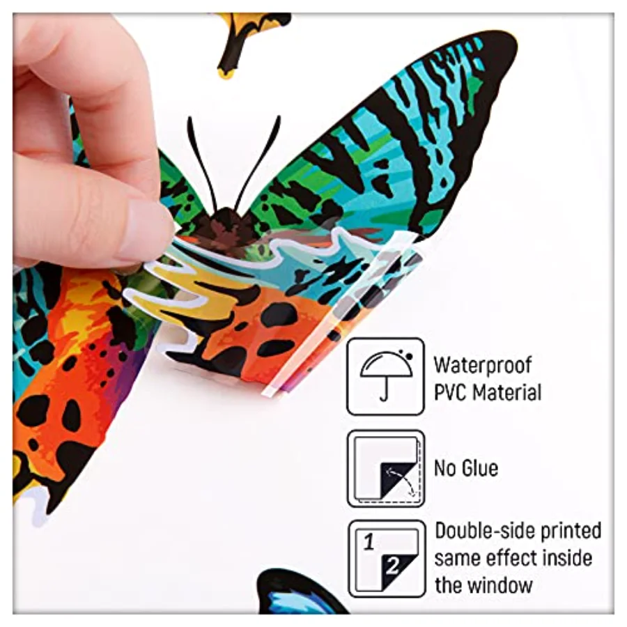 24Pcs Colorful Butterfly Window Clings, view 4