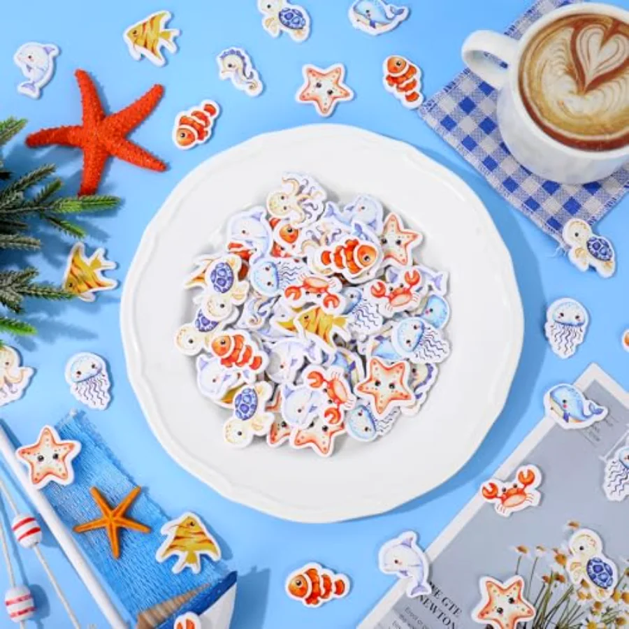 300 Pcs Ocean Animal Foam Stickers Assorted Sea Creature Self-Adhesive, view 4