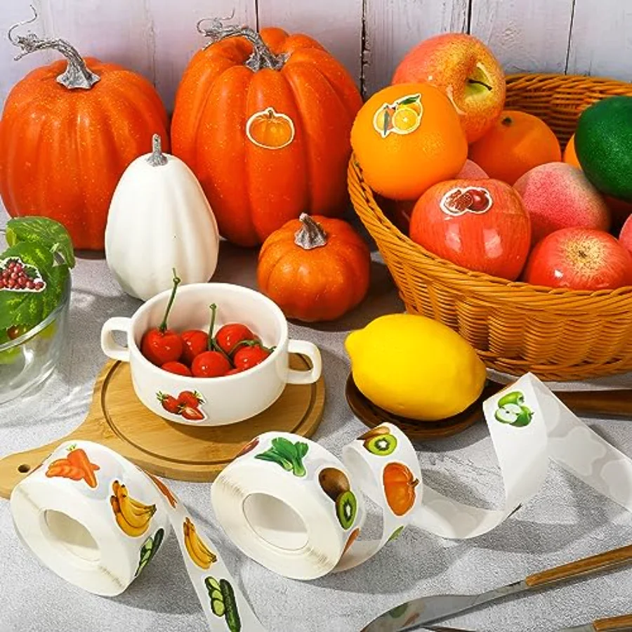 1400Pcs Fruit Vegetable Stickers 16 Design Realistic Food Stickers, view 3
