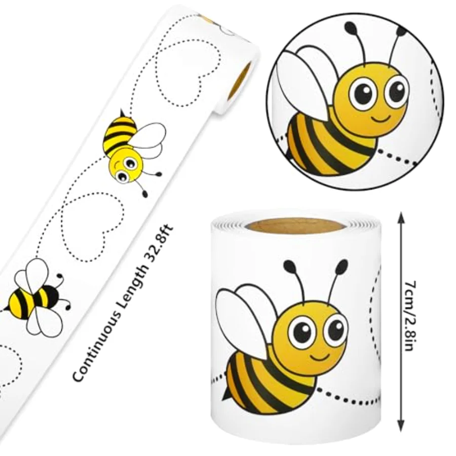 32.8 Ft Summer Bulletin Board Border Cartoon Bee Heart Die Cut Trim Border, view 2