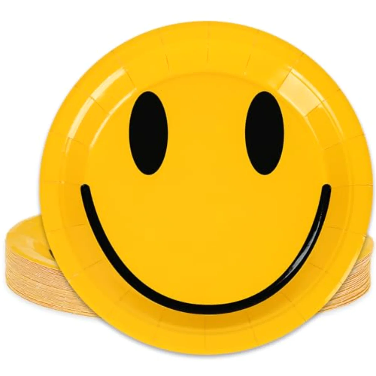One Happy Dude Paper Plates Smile Face Disposable Plates Yellow Dessert