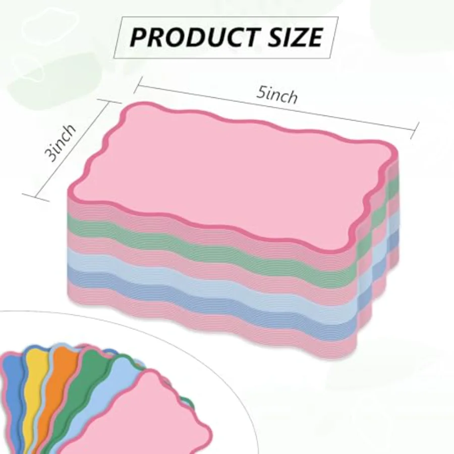 120 Pack Scalloped Index Cards 3 x 5 Inch Colored Cardstock Flashcard, view 2
