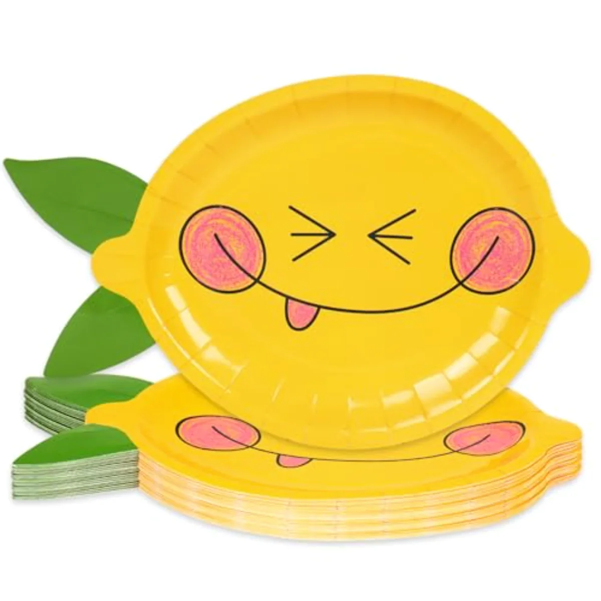 Summer Lemon Shaped Paper Plates 13.2 x 8.7 inch Large Disposable Plates