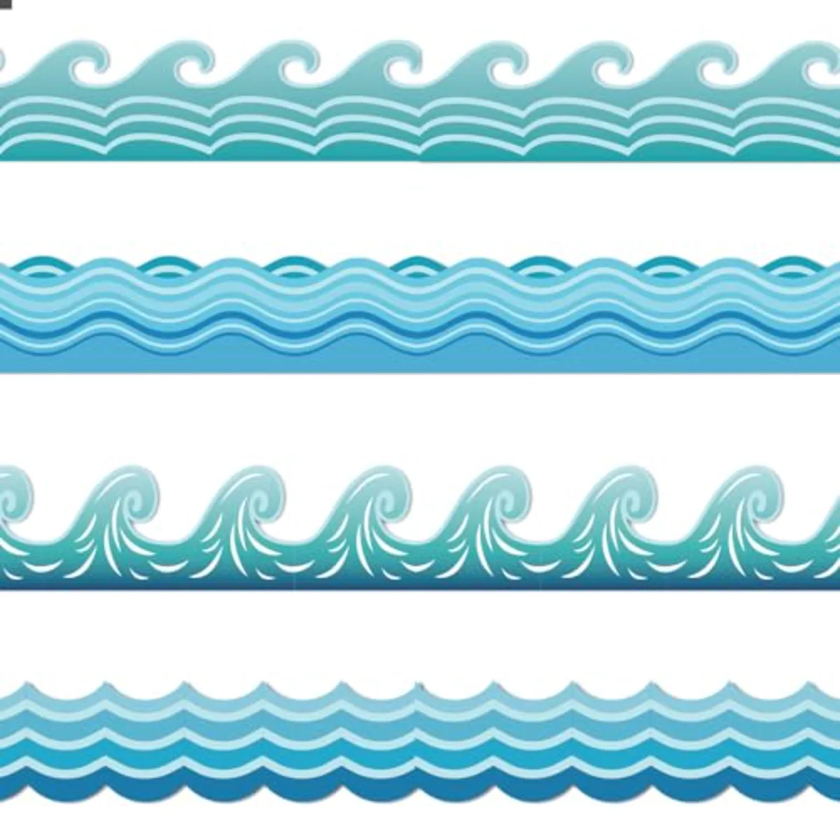 69Ft Ocean Wave Bulletin Board Borders 60Pcs Self Adhesive Sea Border Trim