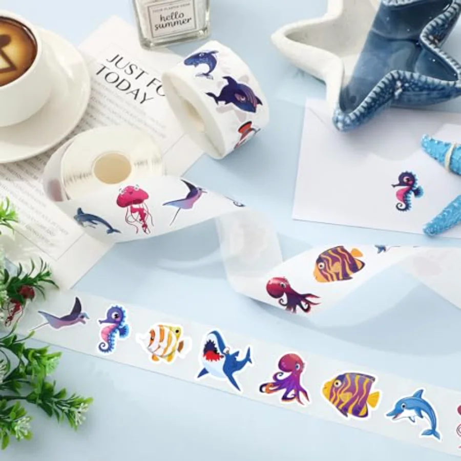 1400Pcs Ocean Animal Stickers 16 Designs Cute Cartoon Under The Sea, view 3
