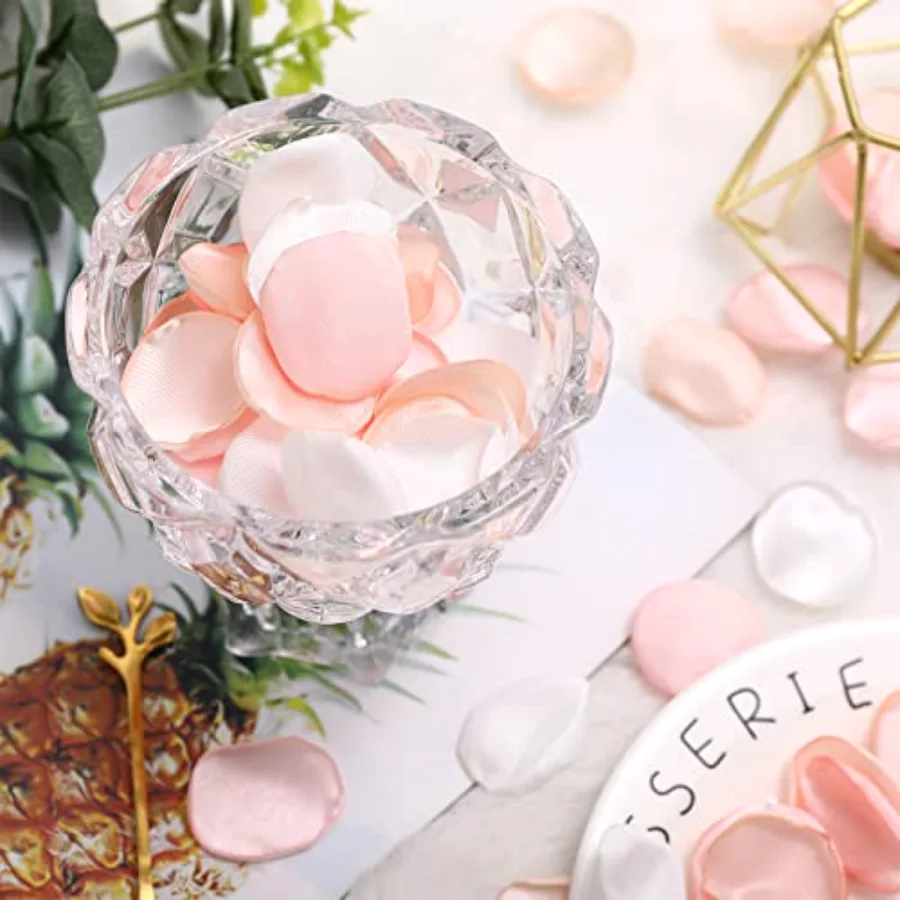 300 Pcs Silk Rose Petals with Box Blush Champagne Pink White Artificial, view 3
