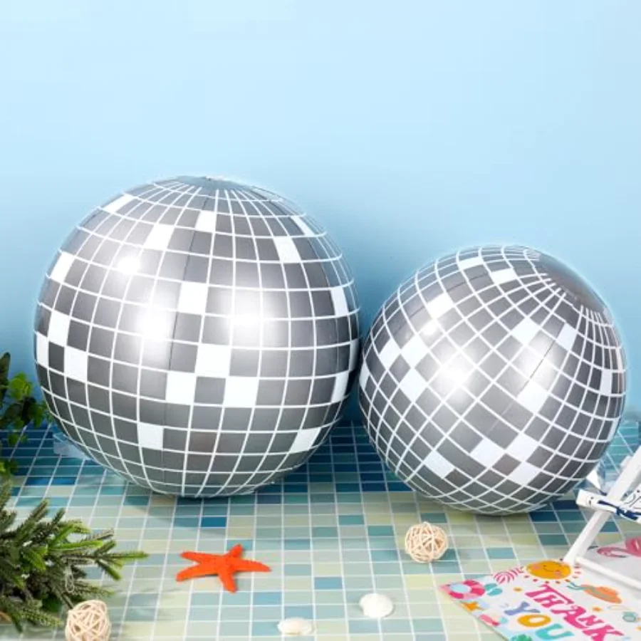 5Pcs Inflatable Disco Beach Ball 24 & 16 Inch Round Pool PVC Balls Disco, view 3