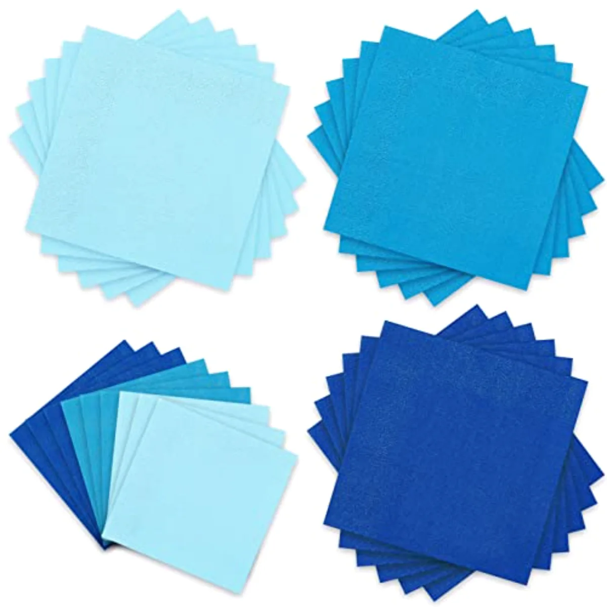 150 Pack Blue Paper Napkins 3 Gradient Blue Colors Disposable Luncheon
