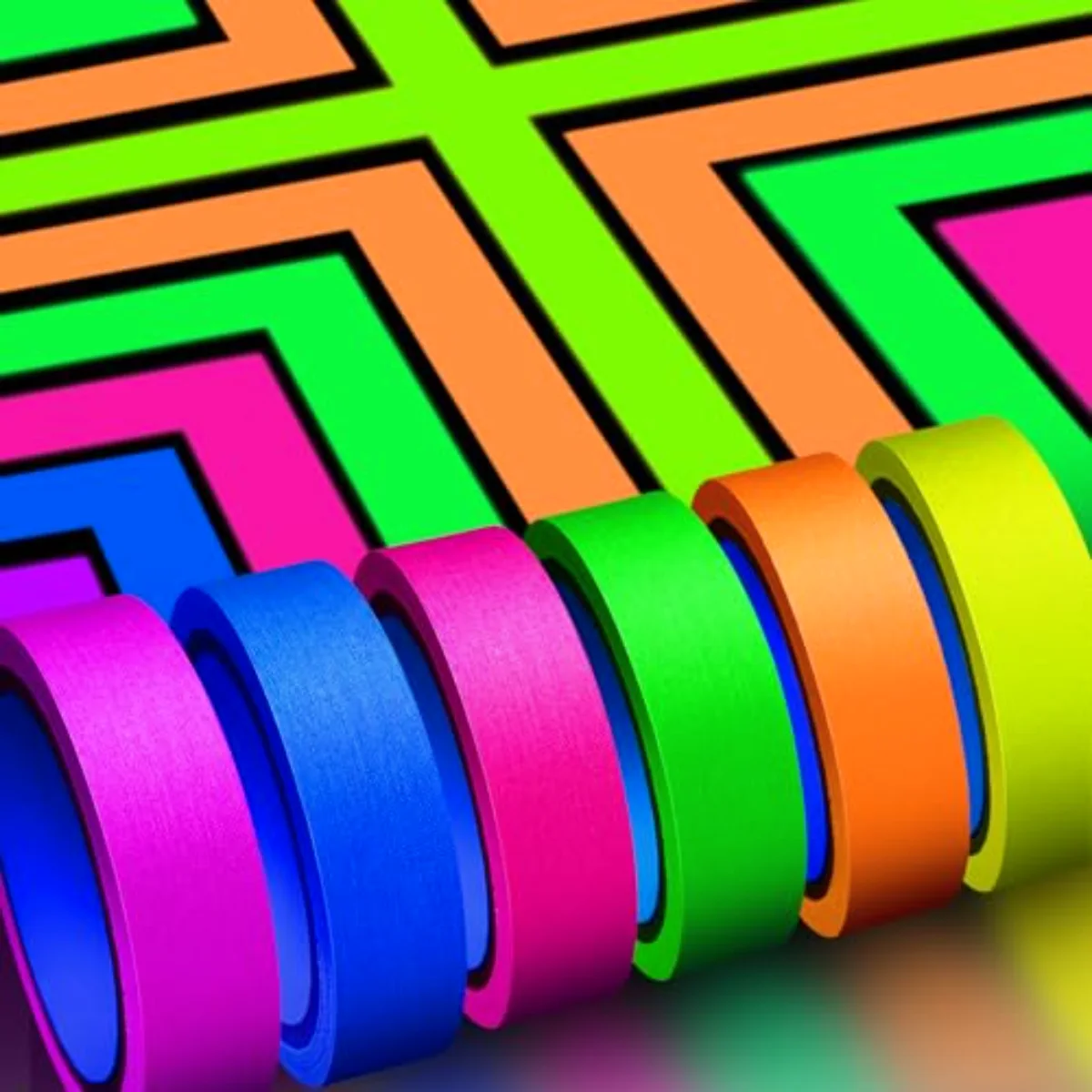 6 Colors Neon Gaffer Cloth Tape Fluorescent (MCLS)