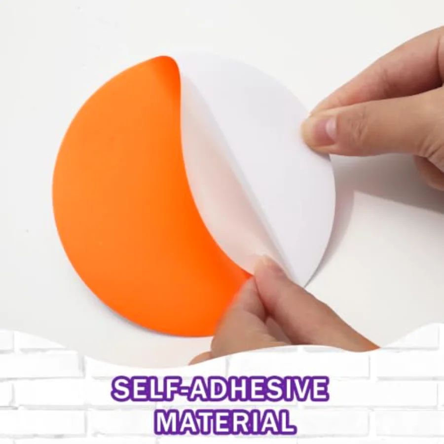 30 Pcs Neon Colored Round Stickers 4 Inch Glow in The Dark Self-Adhesive, view 4