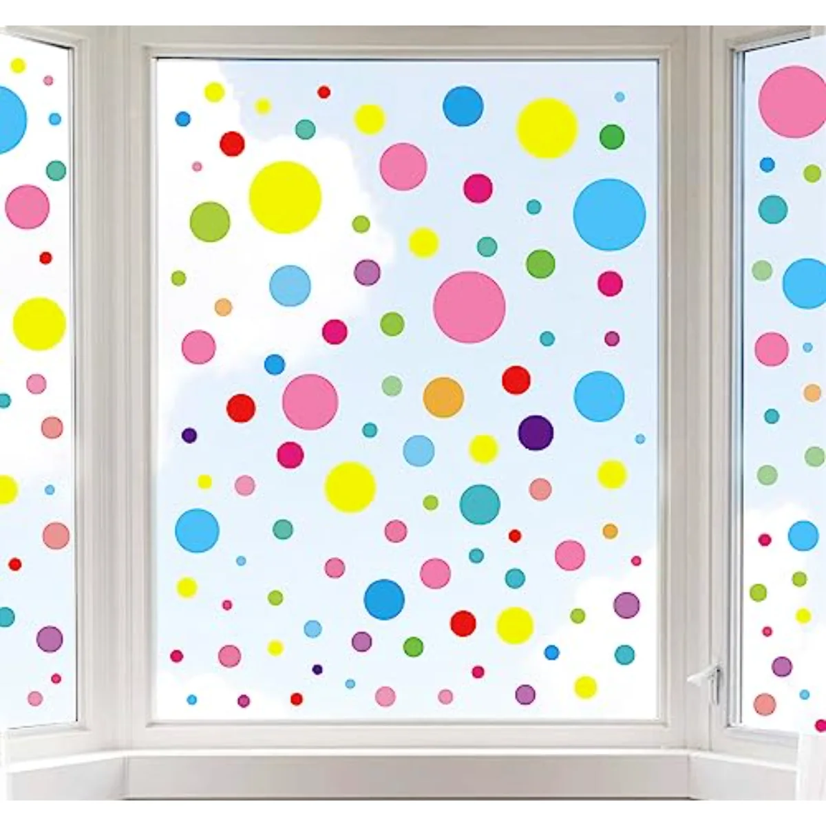 9 Sheets Polka Dots Window Clings Back to School Colorful Circle Dots