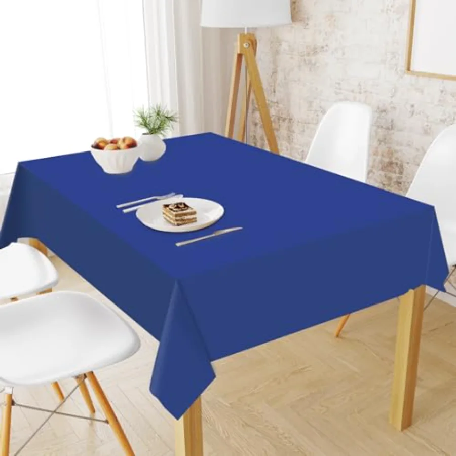 12Pcs Dusty Blue Plastic Tablecloth Rectangle Table Cover 4 Blue Colors, view 4