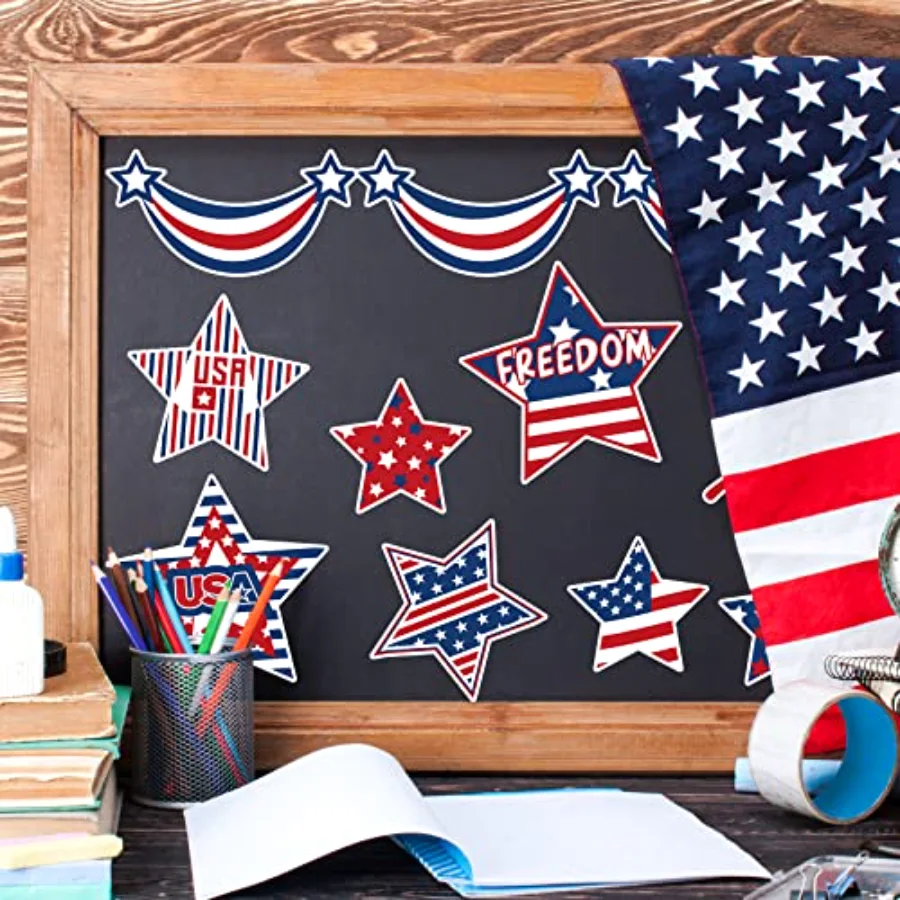 24Pcs Patriotic Refrigerator Magnets 4th of July Stars Fireworks, view 4
