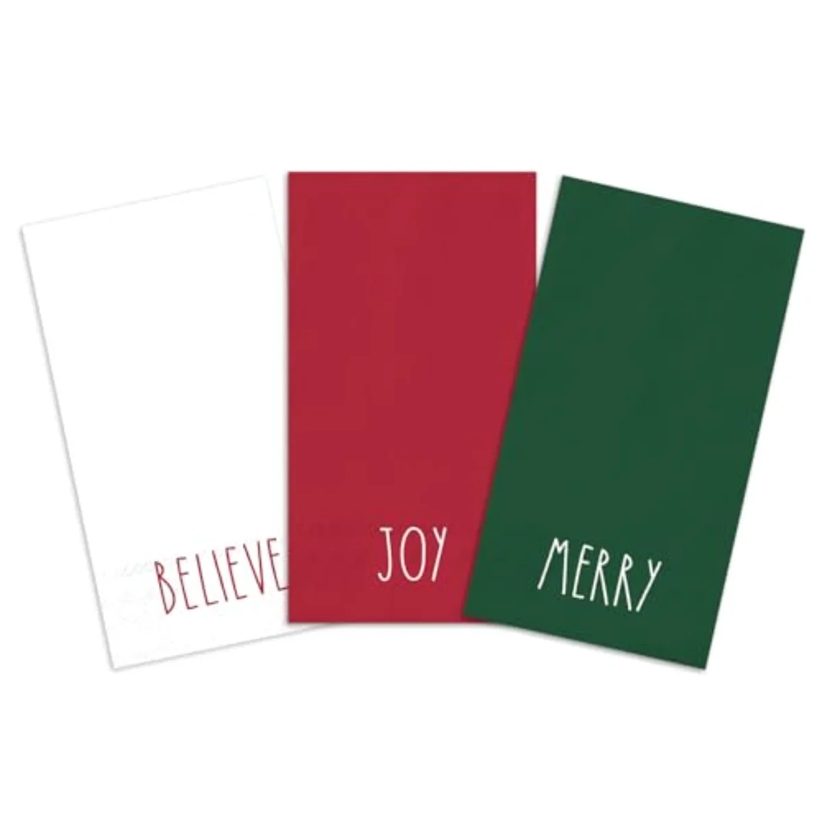150 Pcs Christmas Guest Napkins Red Green White Merry Christmas Paper