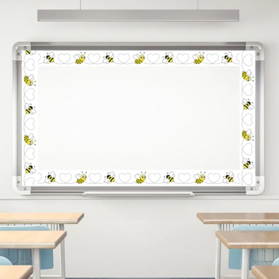 32.8 Ft Summer Bulletin Board Border Cartoon Bee Heart Die Cut Trim Border, view 4