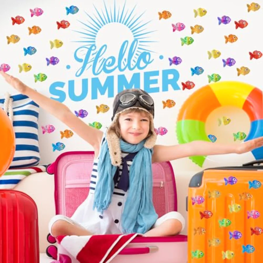 Summer Fish Stickers Roll Laser Colored Sea Creature Seal Stickers Ocean, view 4